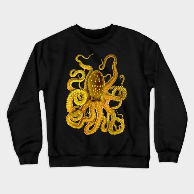 Yellow Octopus Crewneck Sweatshirt by MichaelaGrove